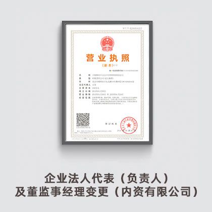 企业法人代表（负责人）及董监事经理变更（内资有限公司）