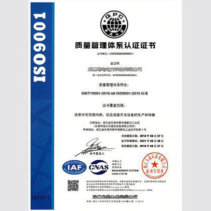 ISO 9001质量管理体系认证